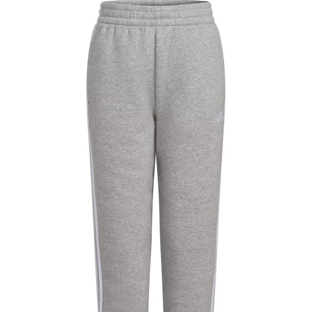 NWT adidas Girls' Elastic Waistband 3-Stripe Cotton Fleece Joggers - Picture 7 of 8